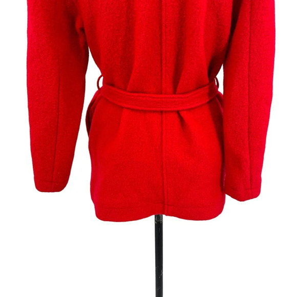 J. Crew Camille Short Boiled Wool Wrap Coat In Bright‎ Red Size XXS - Picture 9 of 13